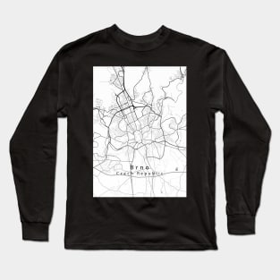 Brno Czech Republic City Map Long Sleeve T-Shirt